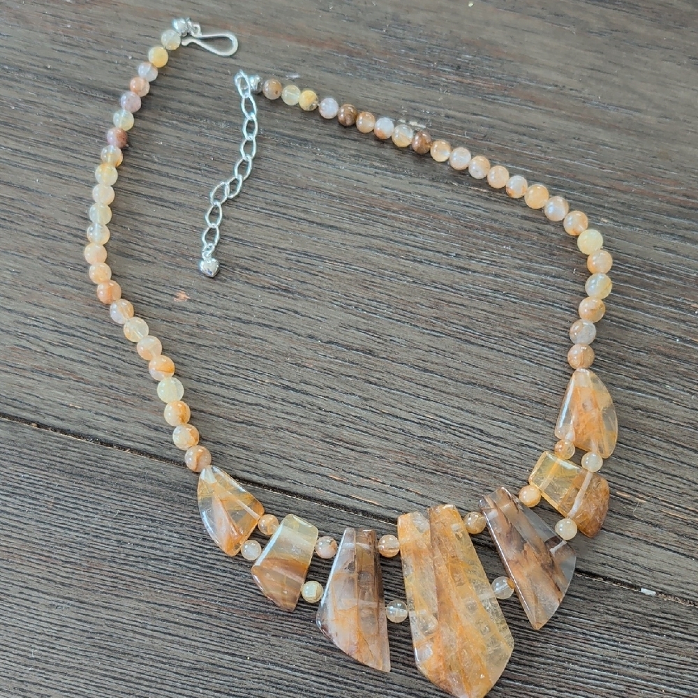 NIB Jay King Honey Brown Faceted Stone Necklace - Picture 4 of 4